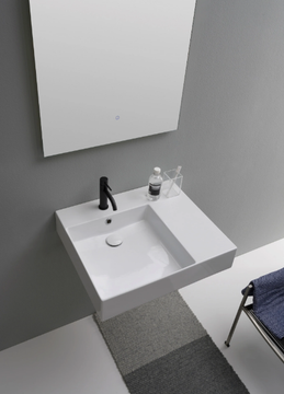 TEOREMA 2.0 PLUS - Rectangular single ceramic washbasin by Scarabeo Ceramiche - view 3